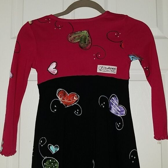 Indigo Artwear Handpainted heart Dress Sz 6 NWOT - Picture 6 of 8